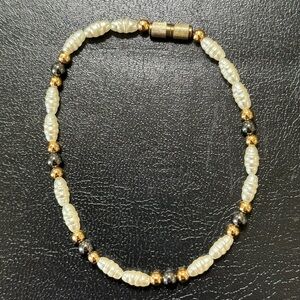 Vintage 1990s Pearl and Gold Beaded Bracelet